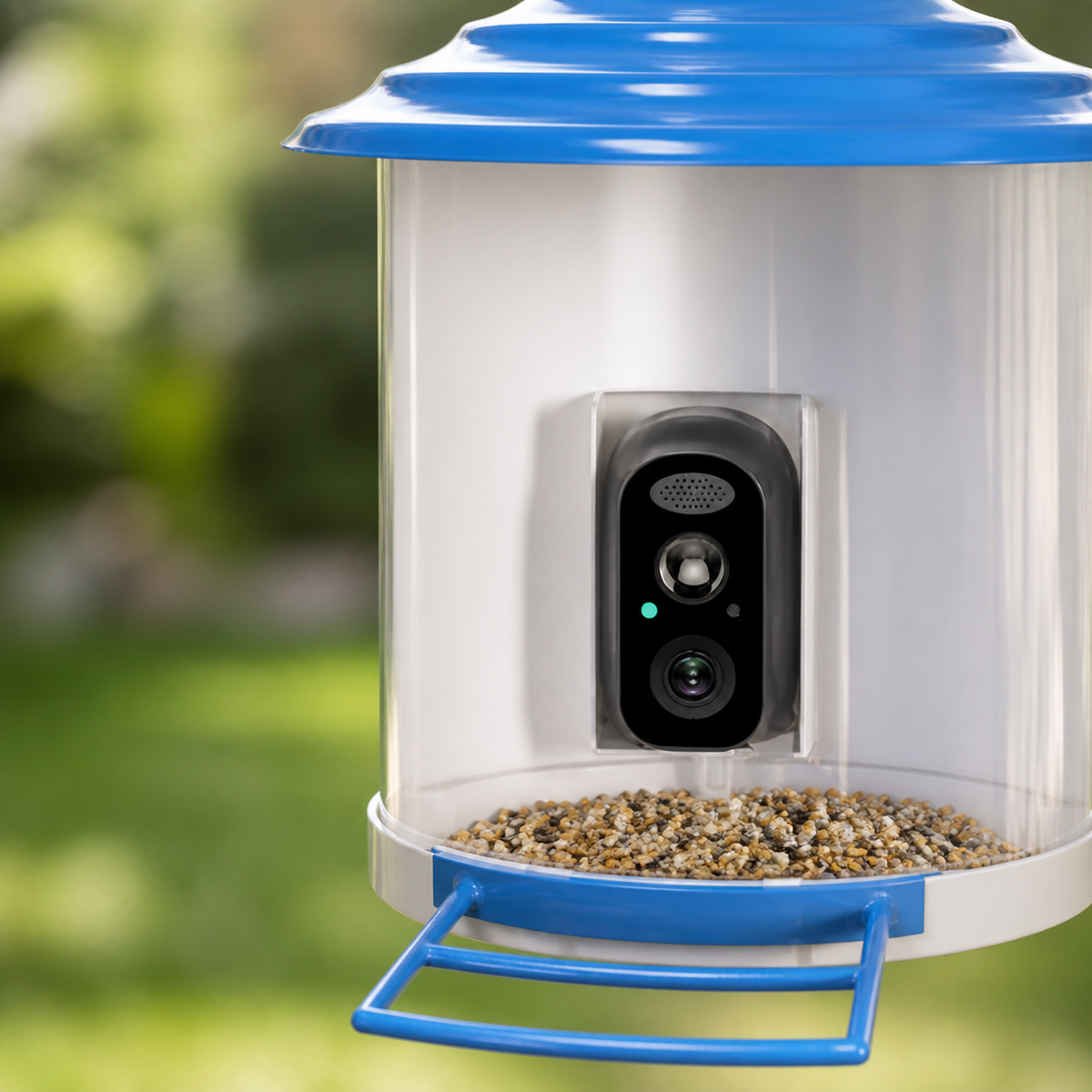 PerchView smart bird feeder camera and perch detail
