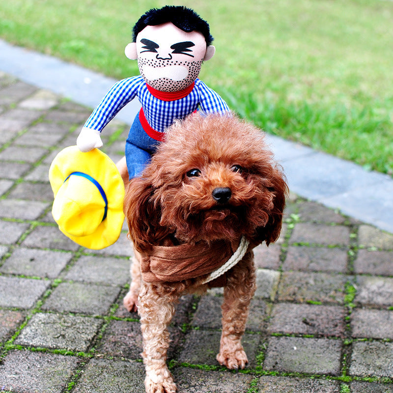 Cowboy rider costume for dogs